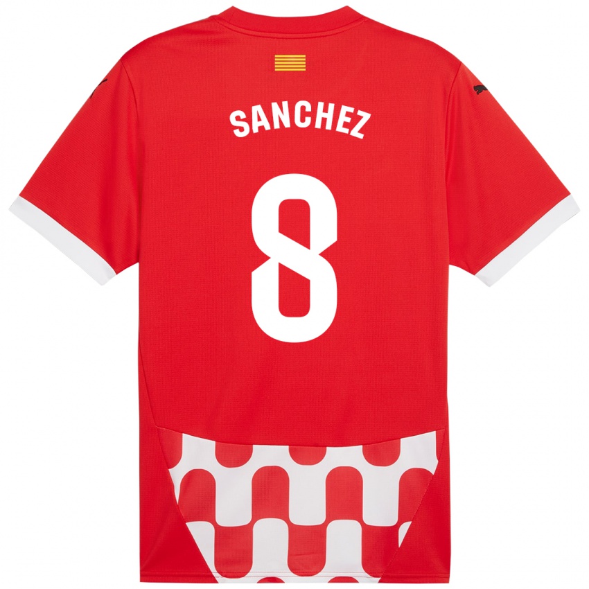 Niño Camiseta Miguel Ángel Sánchez #8 Rojo Blanco 1ª Equipación 2024/25 La Camisa Perú