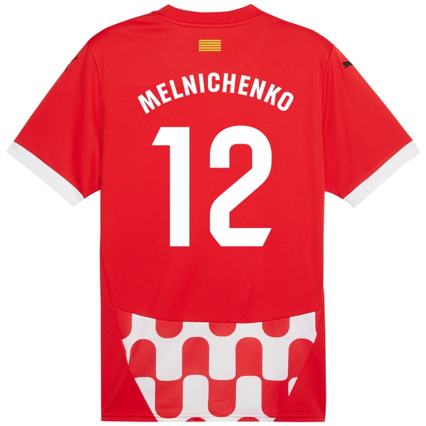 Niño Camiseta Dmytro Melnichenko #12 Rojo Blanco 1ª Equipación 2024/25 La Camisa Perú