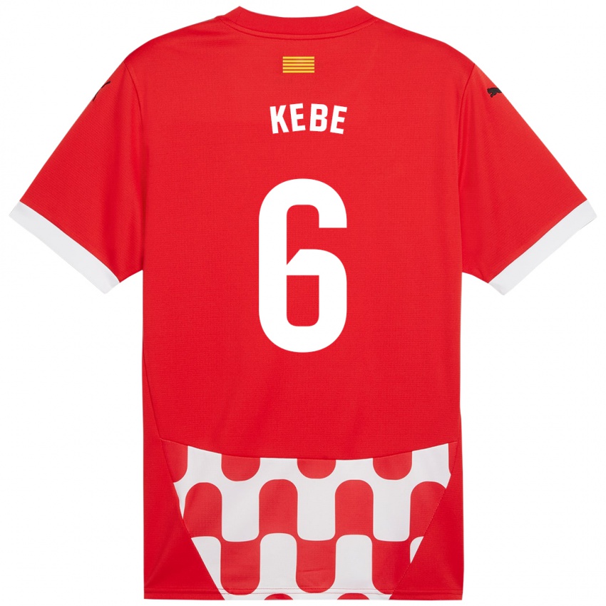 Niño Camiseta Ibrahima Kébé #6 Rojo Blanco 1ª Equipación 2024/25 La Camisa Perú