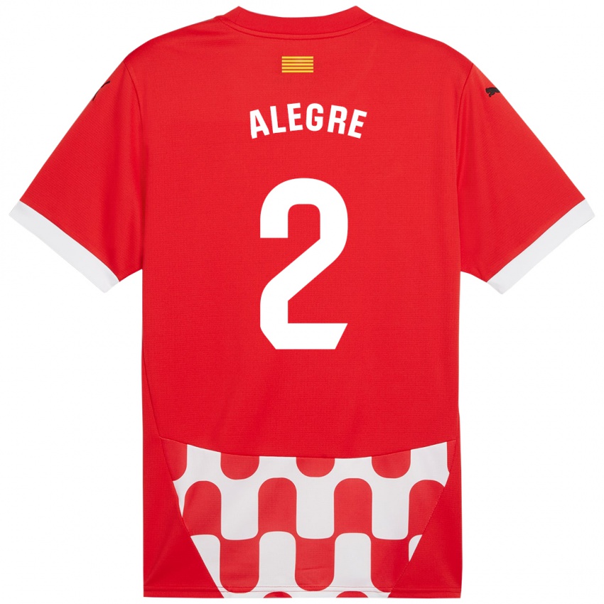 Niño Camiseta Marc Alegre #2 Rojo Blanco 1ª Equipación 2024/25 La Camisa Perú