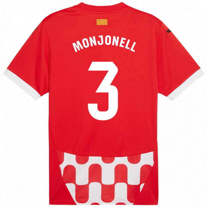 Niño Camiseta Eric Monjonell #3 Rojo Blanco 1ª Equipación 2024/25 La Camisa Perú