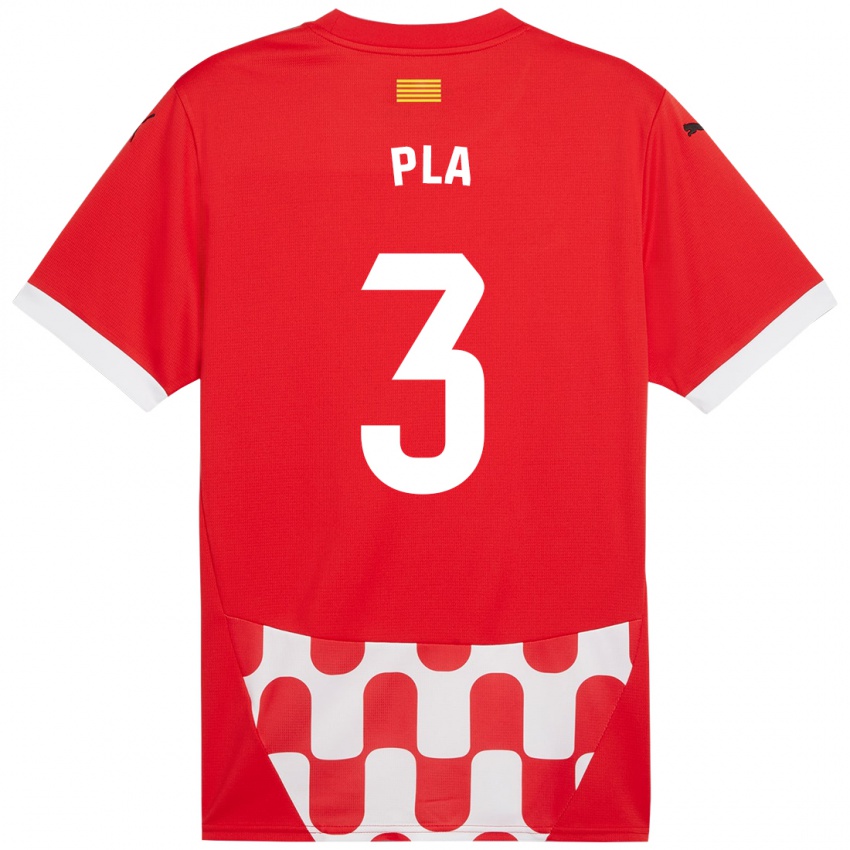 Niño Camiseta Marta Pla #3 Rojo Blanco 1ª Equipación 2024/25 La Camisa Perú