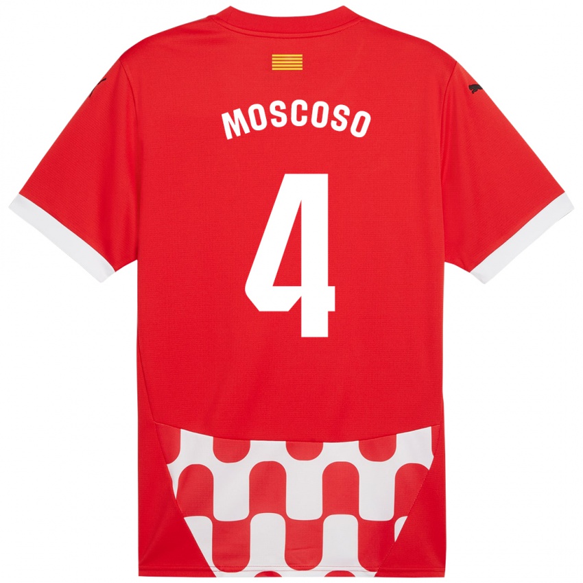 Niño Camiseta Miriam Moscoso #4 Rojo Blanco 1ª Equipación 2024/25 La Camisa Perú