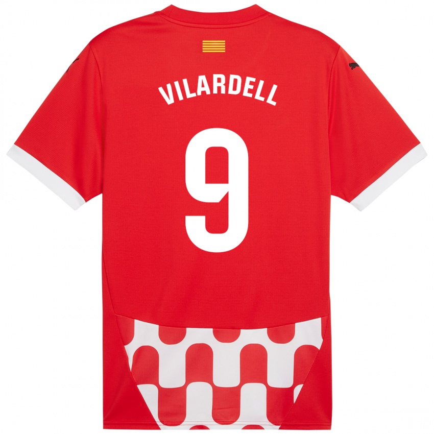 Niño Camiseta Júlia Vilardell #9 Rojo Blanco 1ª Equipación 2024/25 La Camisa Perú