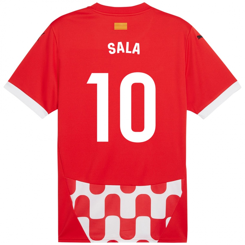 Niño Camiseta Georgina Sala #10 Rojo Blanco 1ª Equipación 2024/25 La Camisa Perú