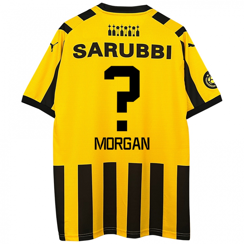 Niño Camiseta Kevin Morgan #0 Amarillo Negro 1ª Equipación 2024/25 La Camisa Perú