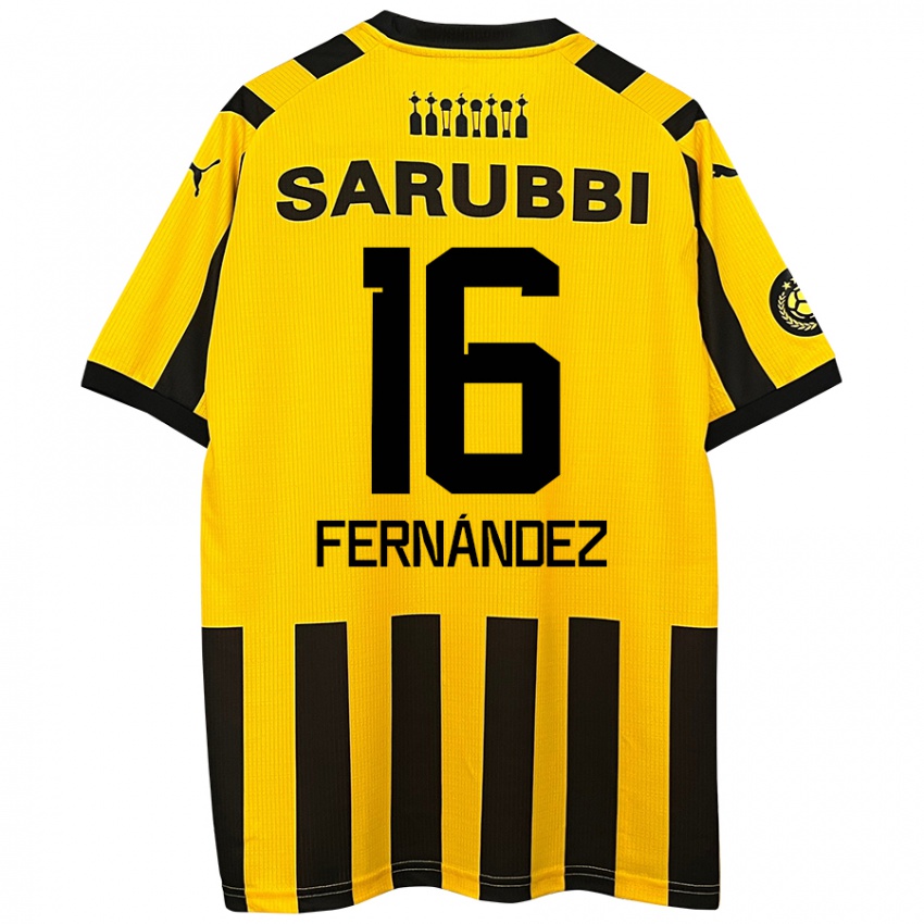 Niño Camiseta Adrián Fernández #16 Amarillo Negro 1ª Equipación 2024/25 La Camisa Perú