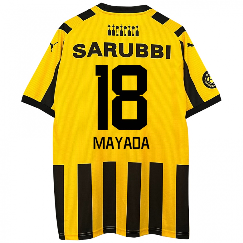 Niño Camiseta Camilo Mayada #18 Amarillo Negro 1ª Equipación 2024/25 La Camisa Perú