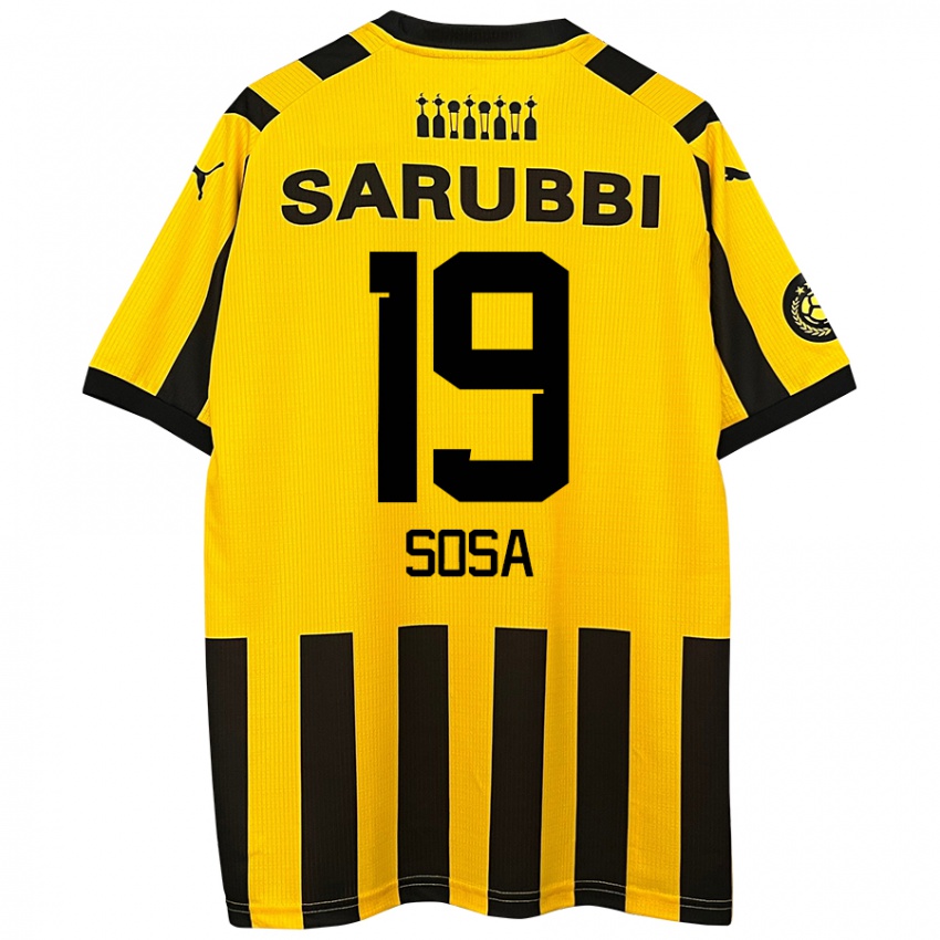 Niño Camiseta Diego Sosa #19 Amarillo Negro 1ª Equipación 2024/25 La Camisa Perú