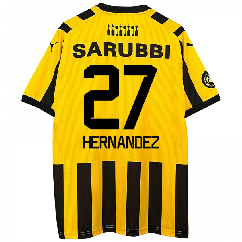 Niño Camiseta Lucas Hernández #27 Amarillo Negro 1ª Equipación 2024/25 La Camisa Perú