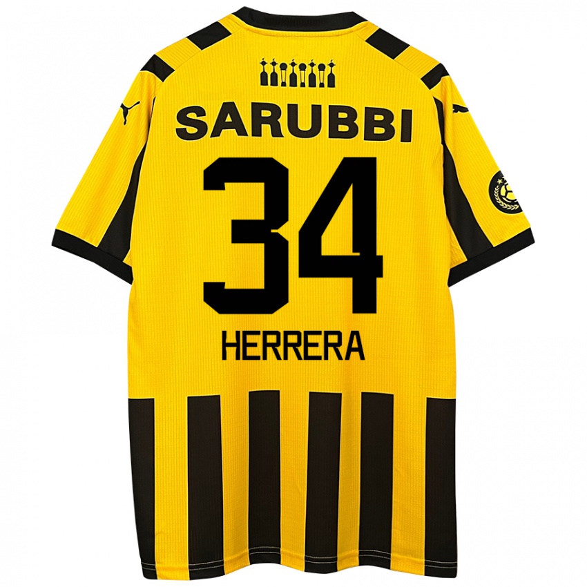 Niño Camiseta Nahuel Herrera #34 Amarillo Negro 1ª Equipación 2024/25 La Camisa Perú