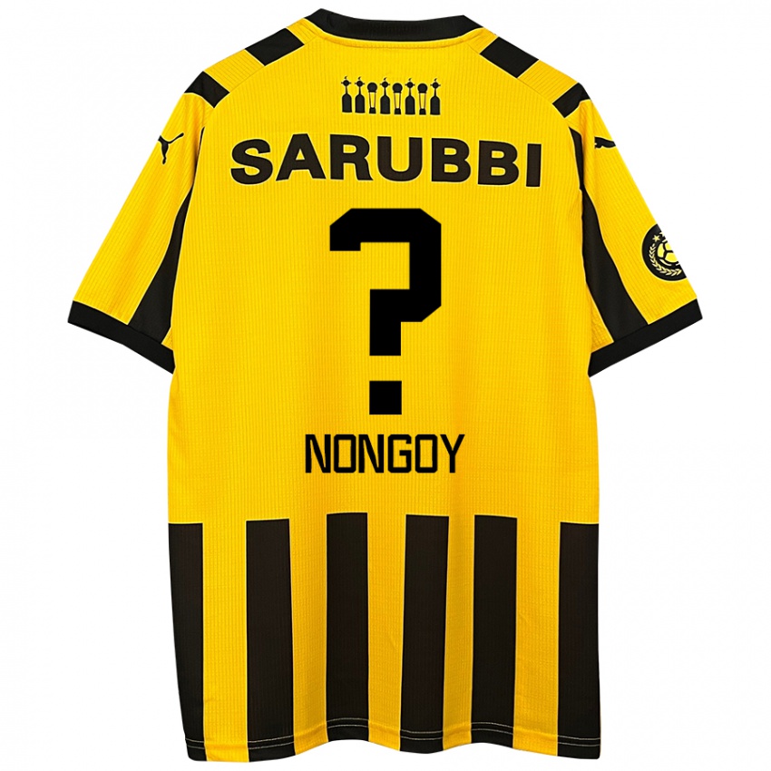 Niño Camiseta Pablo Nongoy #0 Amarillo Negro 1ª Equipación 2024/25 La Camisa Perú