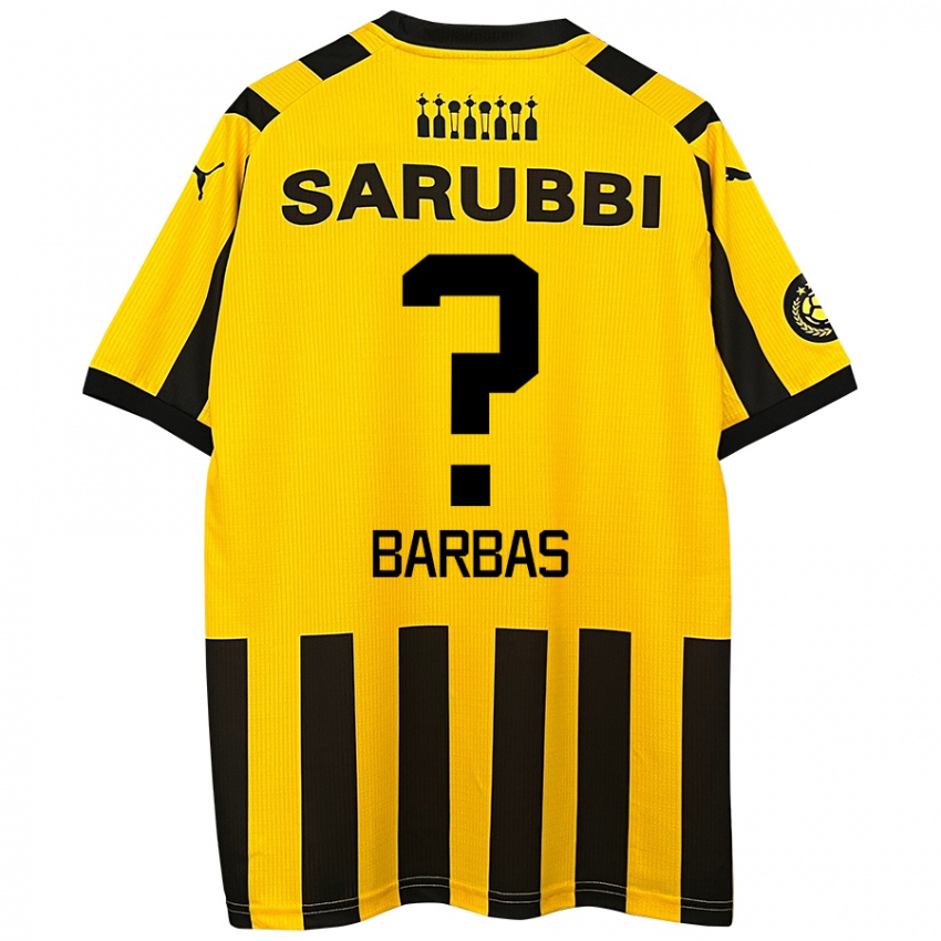 Niño Camiseta Germán Barbas #0 Amarillo Negro 1ª Equipación 2024/25 La Camisa Perú