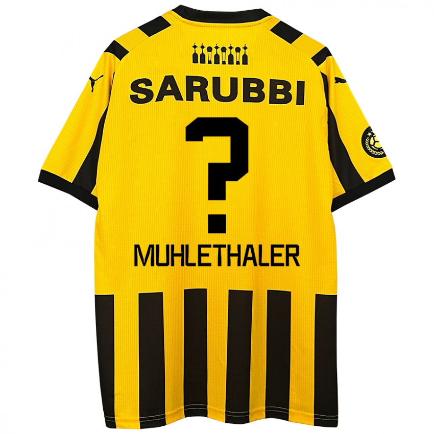 Niño Camiseta Stiven Muhlethaler #0 Amarillo Negro 1ª Equipación 2024/25 La Camisa Perú