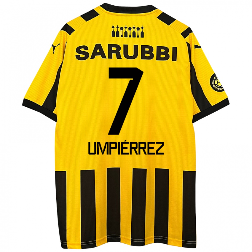 Niño Camiseta Leandro Umpiérrez #7 Amarillo Negro 1ª Equipación 2024/25 La Camisa Perú