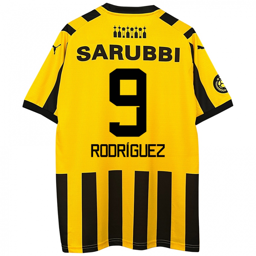 Niño Camiseta Agustín Rodríguez #9 Amarillo Negro 1ª Equipación 2024/25 La Camisa Perú