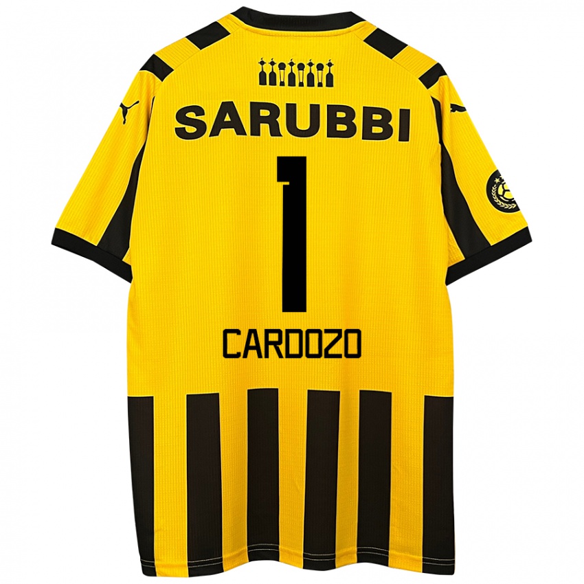 Niño Camiseta Thiago Cardozo #1 Amarillo Negro 1ª Equipación 2024/25 La Camisa Perú