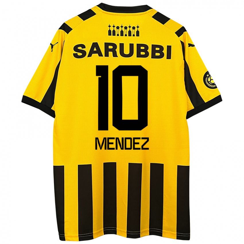 Niño Camiseta Kevin Méndez #10 Amarillo Negro 1ª Equipación 2024/25 La Camisa Perú