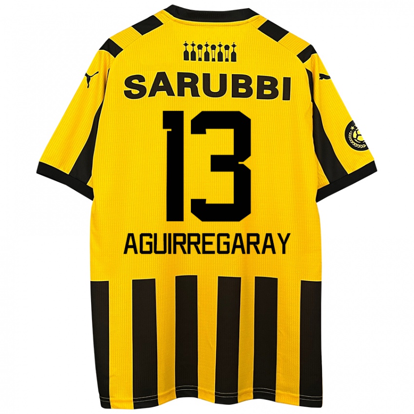 Niño Camiseta Matías Aguirregaray #13 Amarillo Negro 1ª Equipación 2024/25 La Camisa Perú