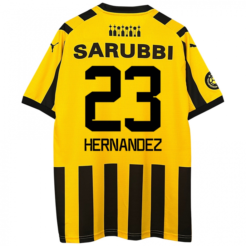 Niño Camiseta Abel Hernández #23 Amarillo Negro 1ª Equipación 2024/25 La Camisa Perú