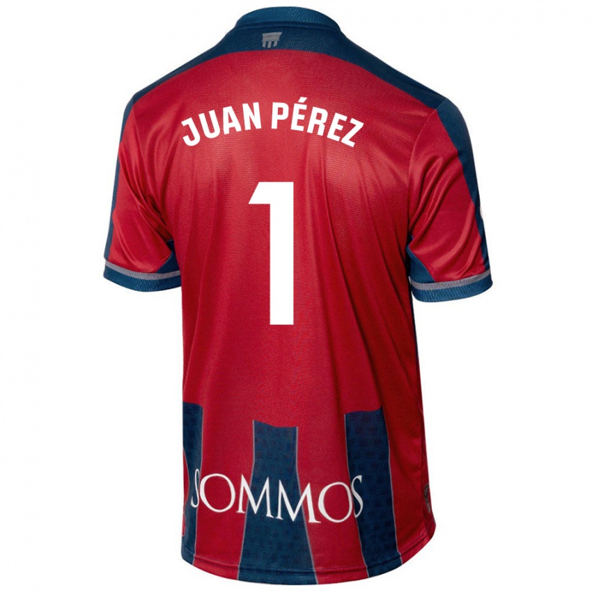 Niño Camiseta Juan Pérez #1 Rojo Azul 1ª Equipación 2024/25 La Camisa Perú