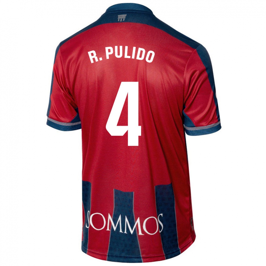 Niño Camiseta Rubén Pulido #4 Rojo Azul 1ª Equipación 2024/25 La Camisa Perú