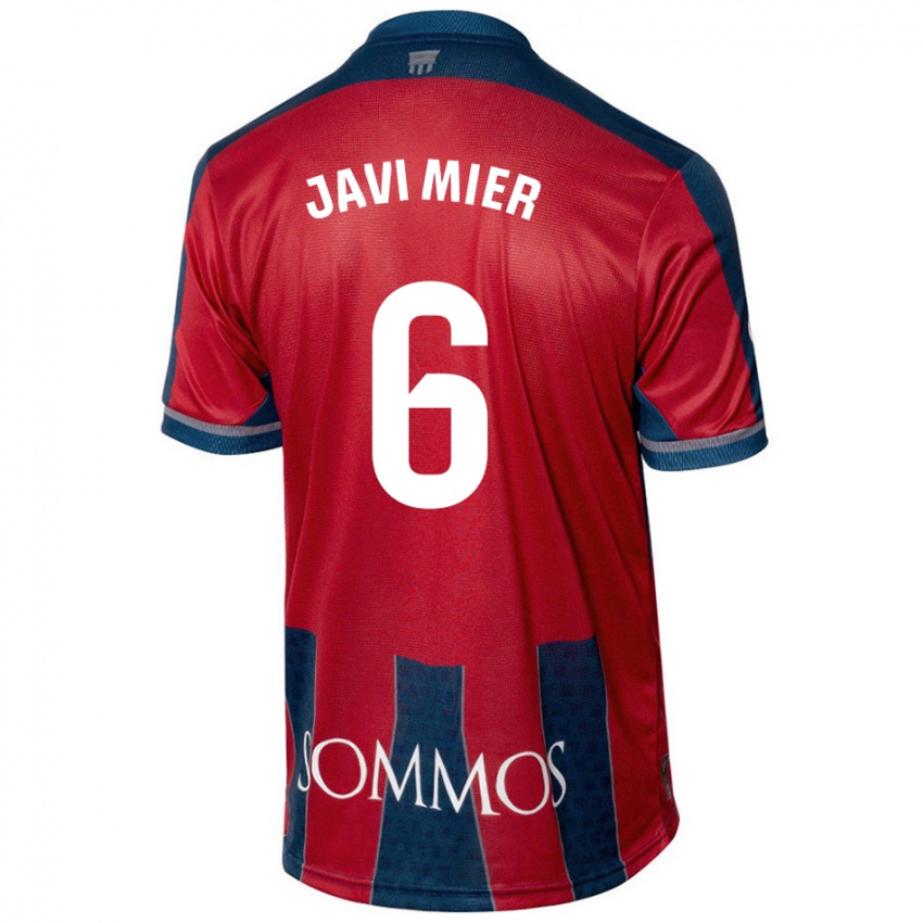 Niño Camiseta Javi Mier #6 Rojo Azul 1ª Equipación 2024/25 La Camisa Perú