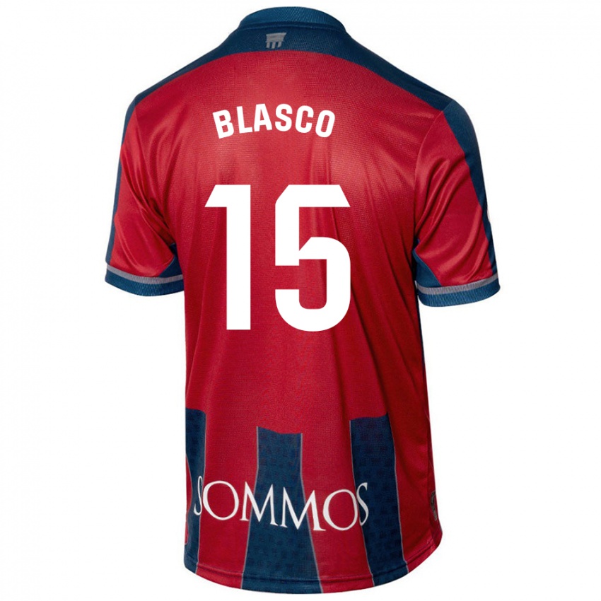 Niño Camiseta Jérémy Blasco #15 Rojo Azul 1ª Equipación 2024/25 La Camisa Perú