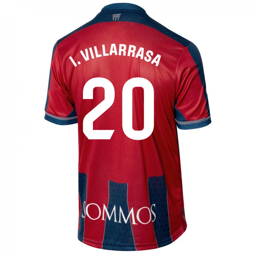 Niño Camiseta Ignasi Vilarrasa #20 Rojo Azul 1ª Equipación 2024/25 La Camisa Perú