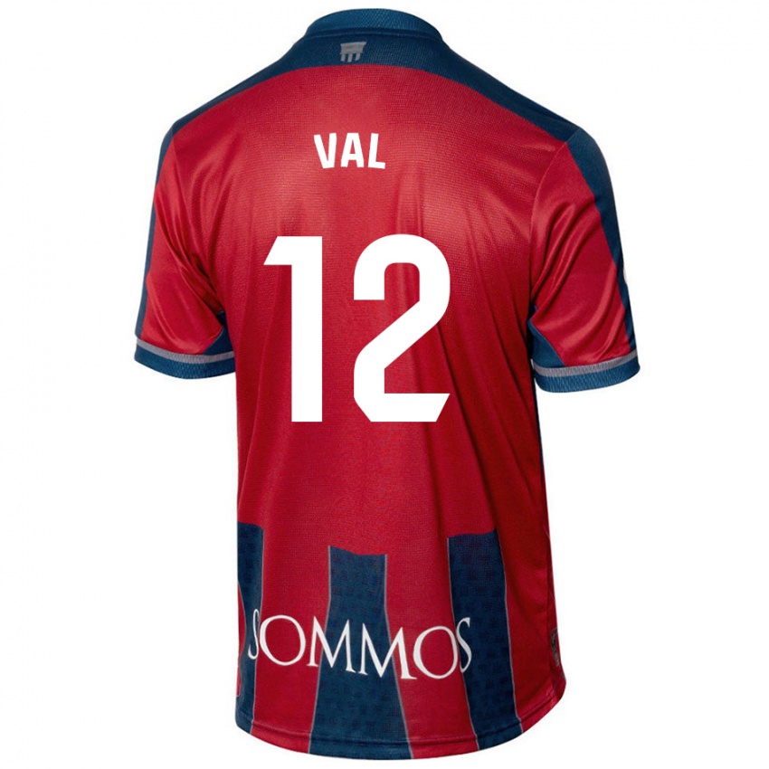 Niño Camiseta Ángel Val #12 Rojo Azul 1ª Equipación 2024/25 La Camisa Perú