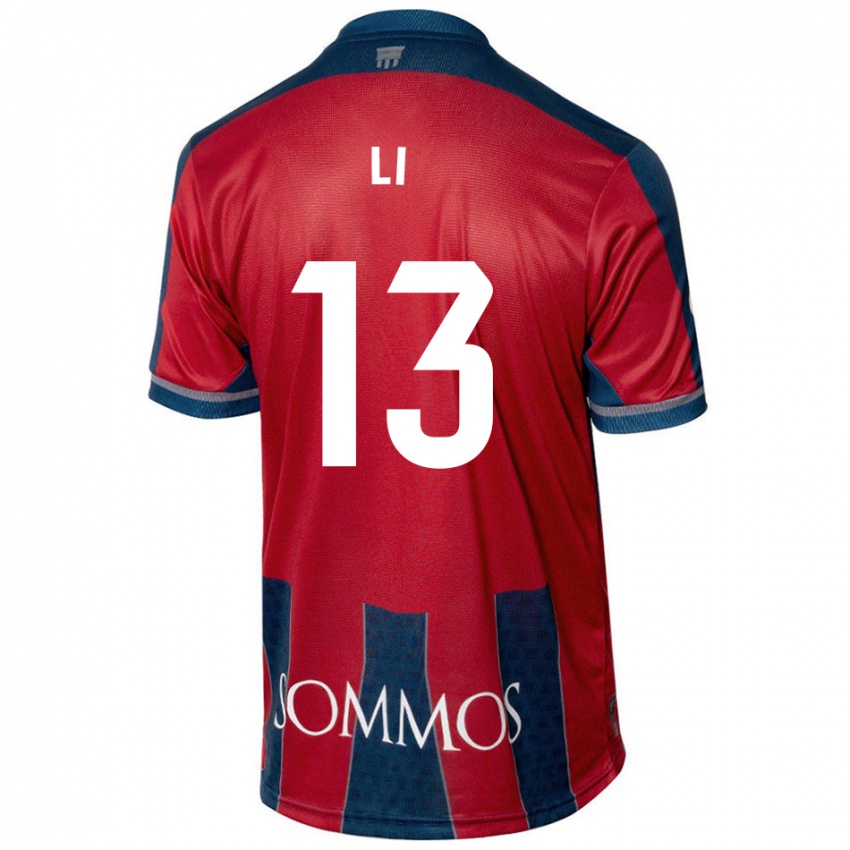 Niño Camiseta Changyi Li #13 Rojo Azul 1ª Equipación 2024/25 La Camisa Perú