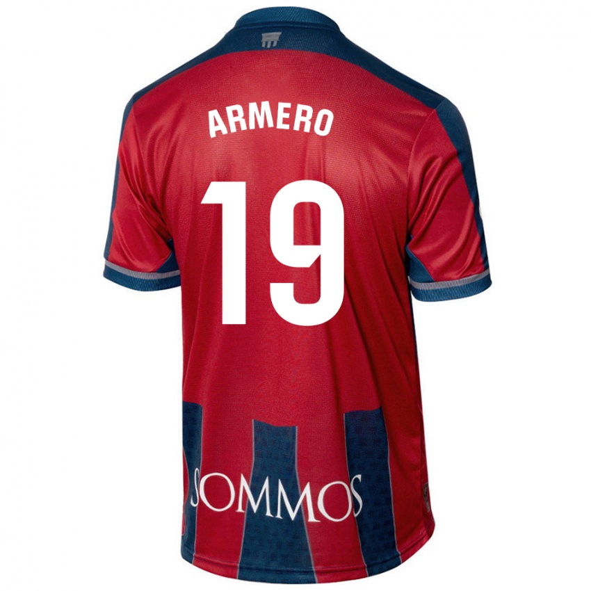 Niño Camiseta Sergi Armero #19 Rojo Azul 1ª Equipación 2024/25 La Camisa Perú