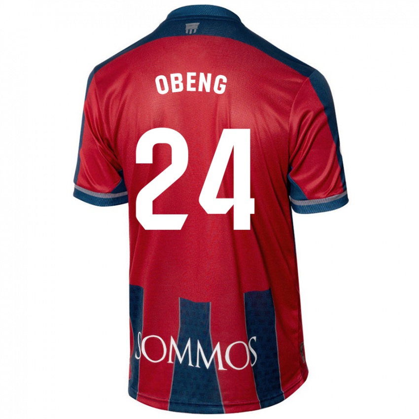 Niño Camiseta Samuel Obeng #24 Rojo Azul 1ª Equipación 2024/25 La Camisa Perú