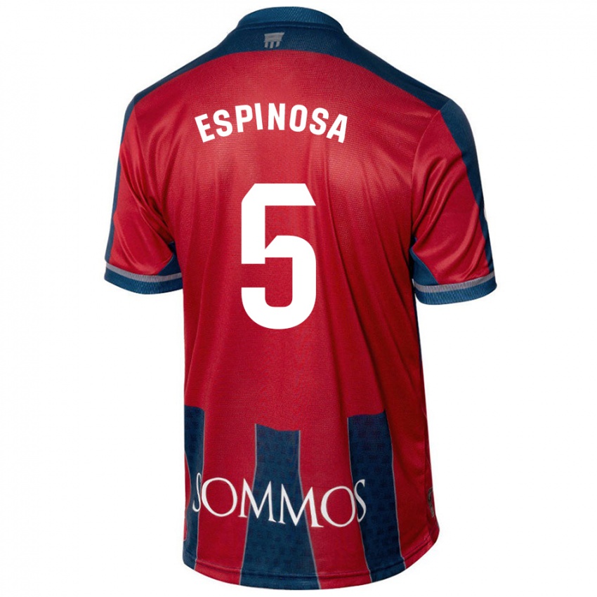 Niño Camiseta Diego Espinosa #5 Rojo Azul 1ª Equipación 2024/25 La Camisa Perú