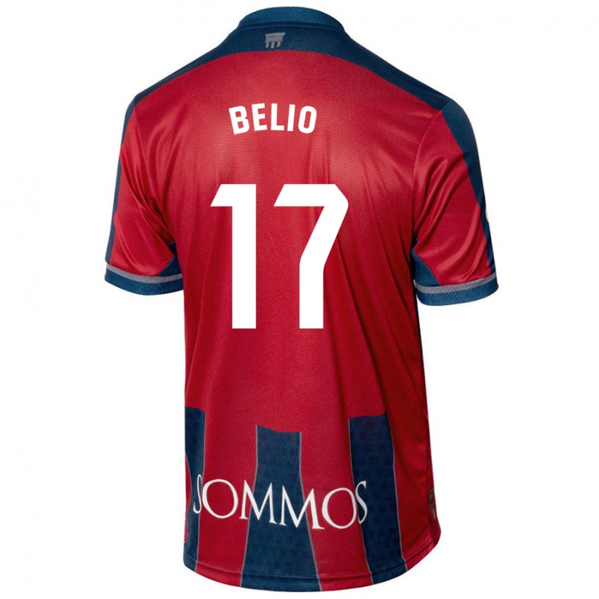 Niño Camiseta Marta Belio #17 Rojo Azul 1ª Equipación 2024/25 La Camisa Perú