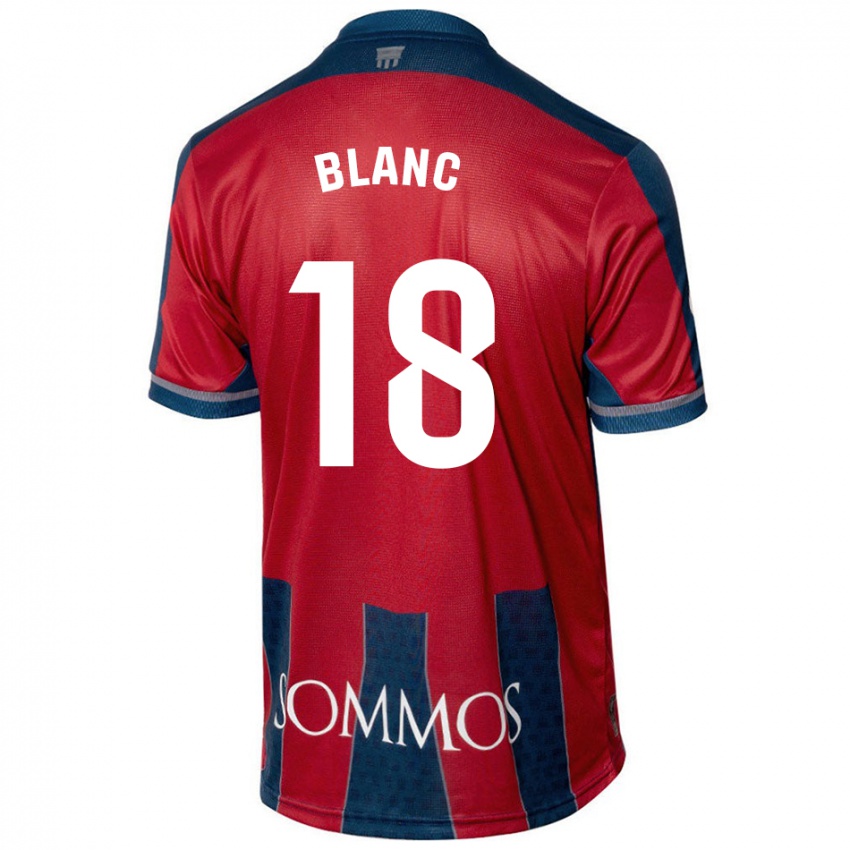 Niño Camiseta Laia Blanc #18 Rojo Azul 1ª Equipación 2024/25 La Camisa Perú