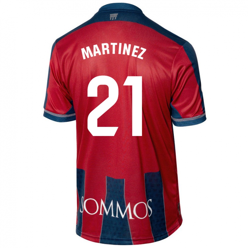 Niño Camiseta Alejandra Martínez #21 Rojo Azul 1ª Equipación 2024/25 La Camisa Perú