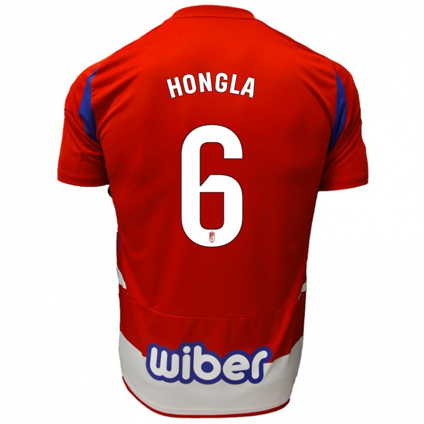 Niño Camiseta Martin Hongla #6 Rojo Blanco Azul 1ª Equipación 2024/25 La Camisa Perú