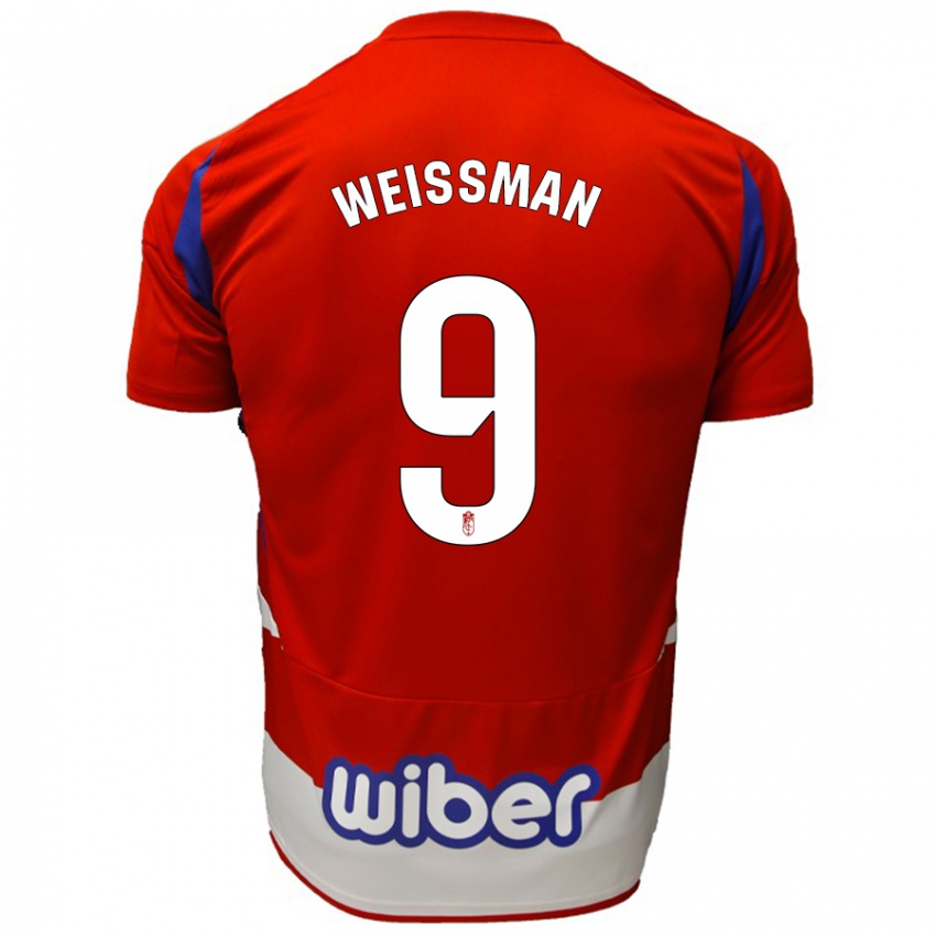 Niño Camiseta Shon Weissman #9 Rojo Blanco Azul 1ª Equipación 2024/25 La Camisa Perú