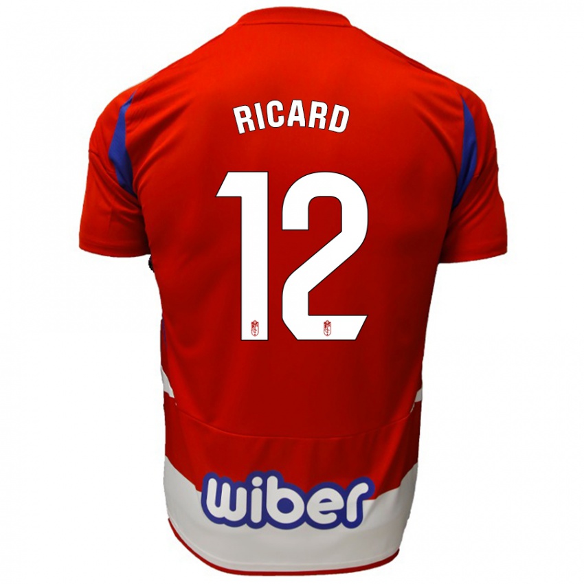 Niño Camiseta Ricard Sanchez #12 Rojo Blanco Azul 1ª Equipación 2024/25 La Camisa Perú