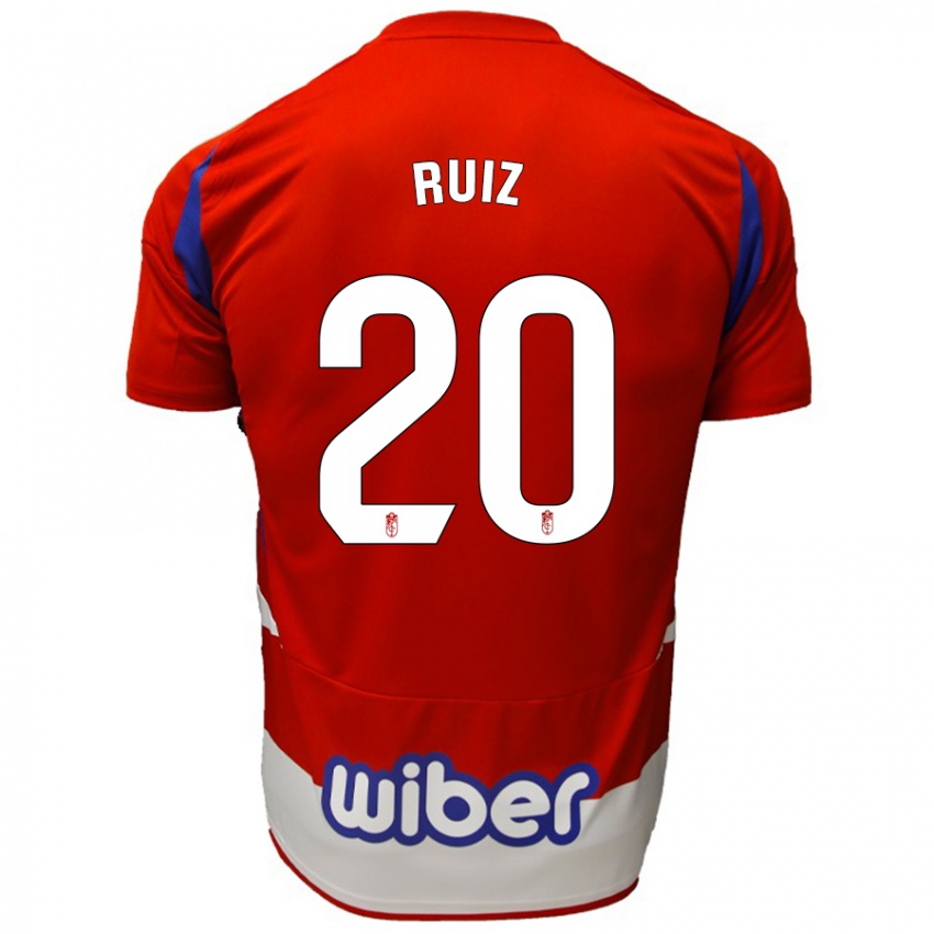 Niño Camiseta Sergio Ruiz #20 Rojo Blanco Azul 1ª Equipación 2024/25 La Camisa Perú