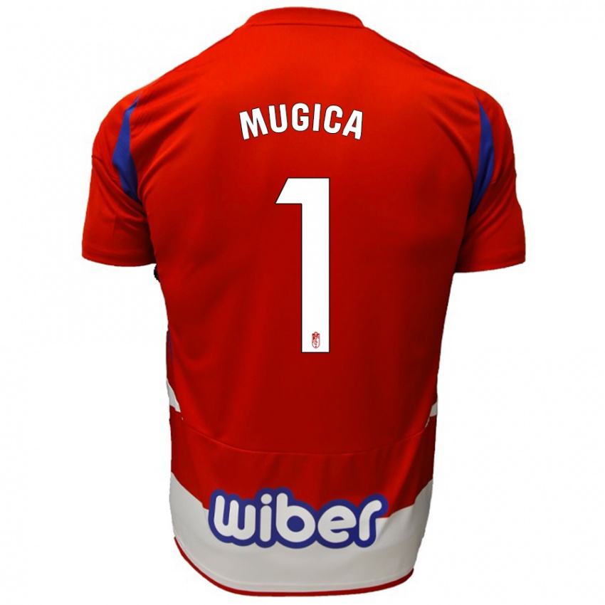 Niño Camiseta Juan Múgica #1 Rojo Blanco Azul 1ª Equipación 2024/25 La Camisa Perú