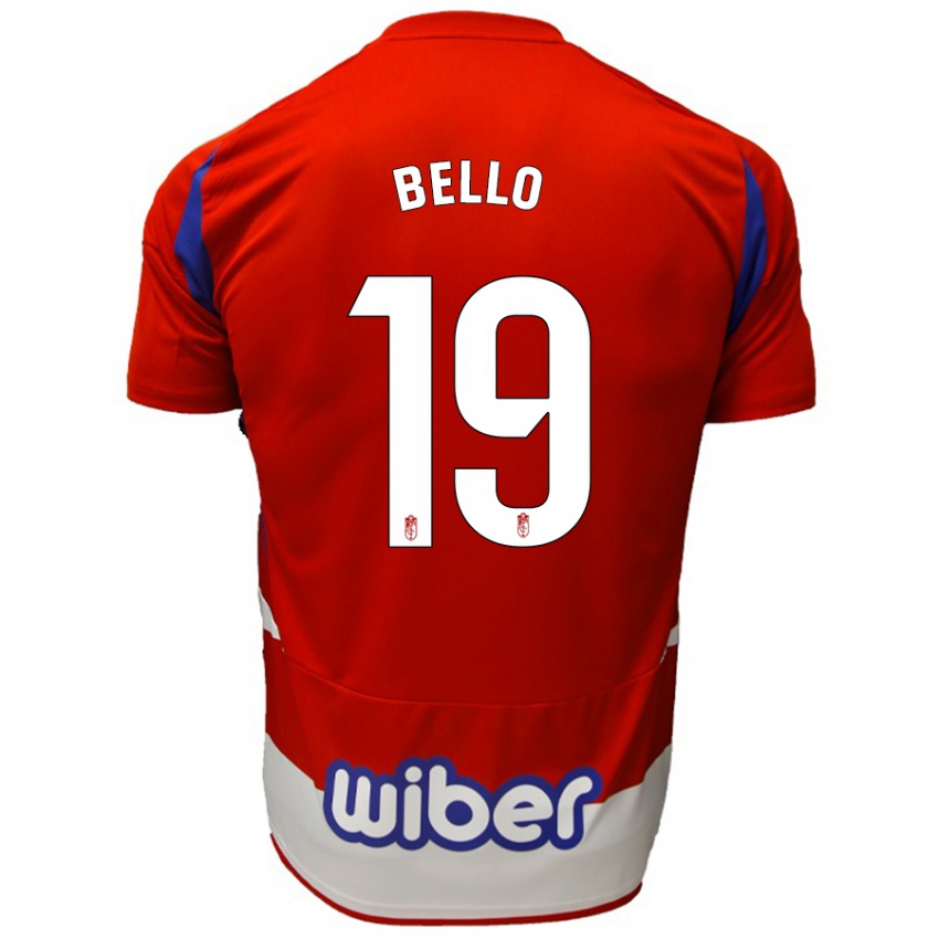 Niño Camiseta Eghosa Augustine Bello #19 Rojo Blanco Azul 1ª Equipación 2024/25 La Camisa Perú