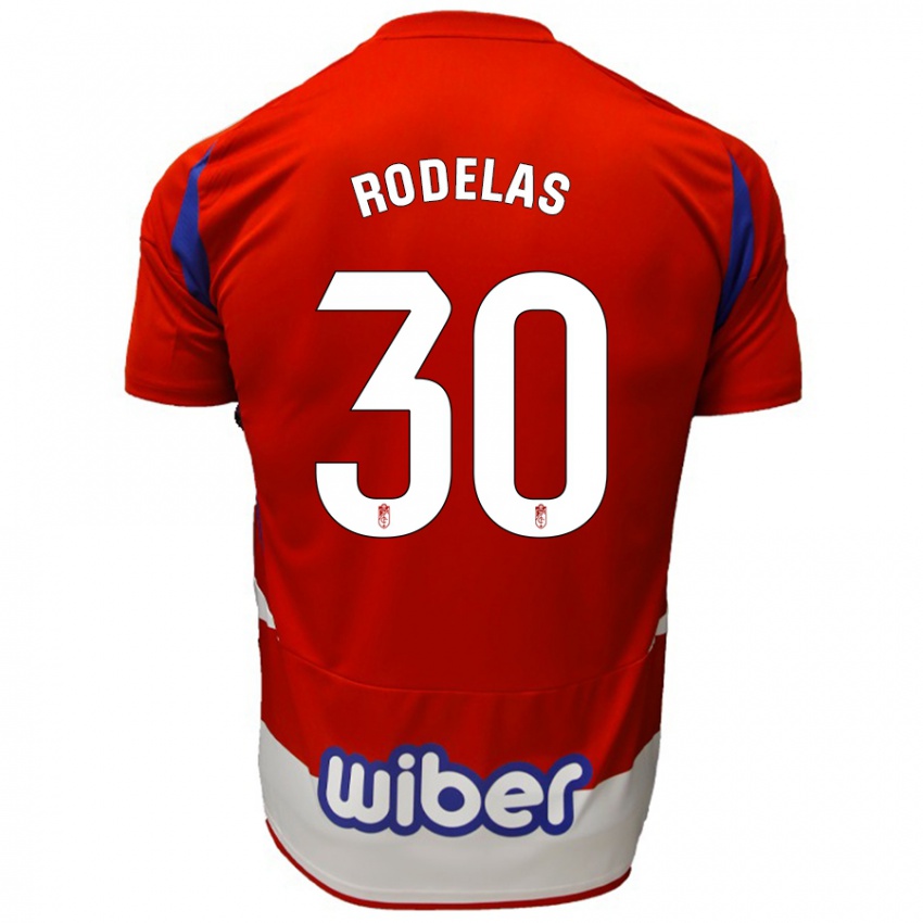 Niño Camiseta Sergio Rodelas #30 Rojo Blanco Azul 1ª Equipación 2024/25 La Camisa Perú