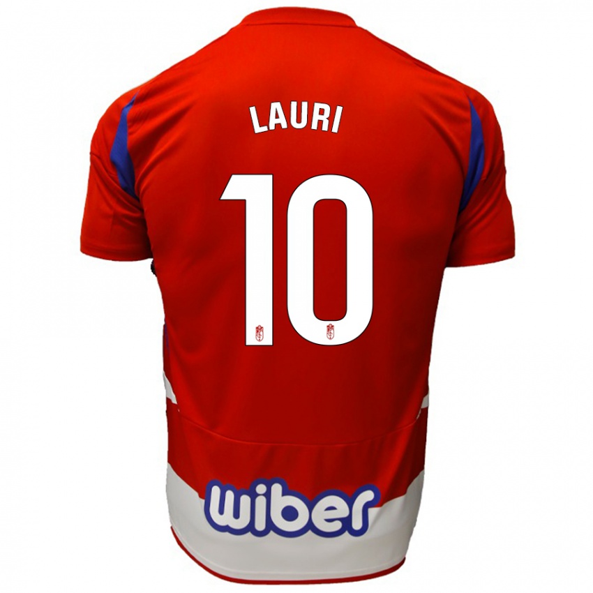 Niño Camiseta Lauri #10 Rojo Blanco Azul 1ª Equipación 2024/25 La Camisa Perú