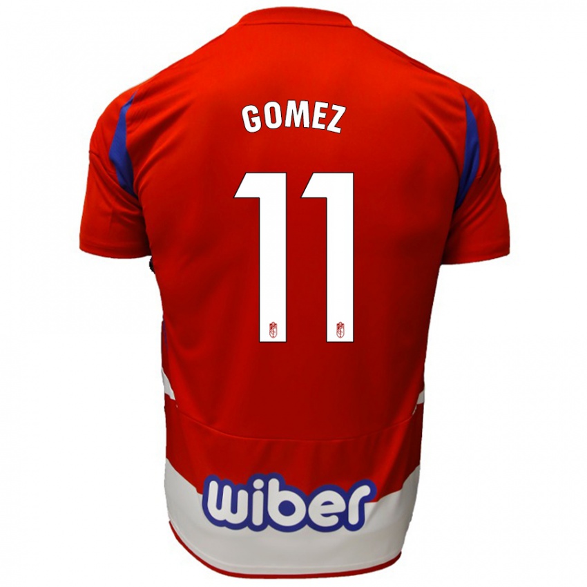 Niño Camiseta Andrea Gómez #11 Rojo Blanco Azul 1ª Equipación 2024/25 La Camisa Perú