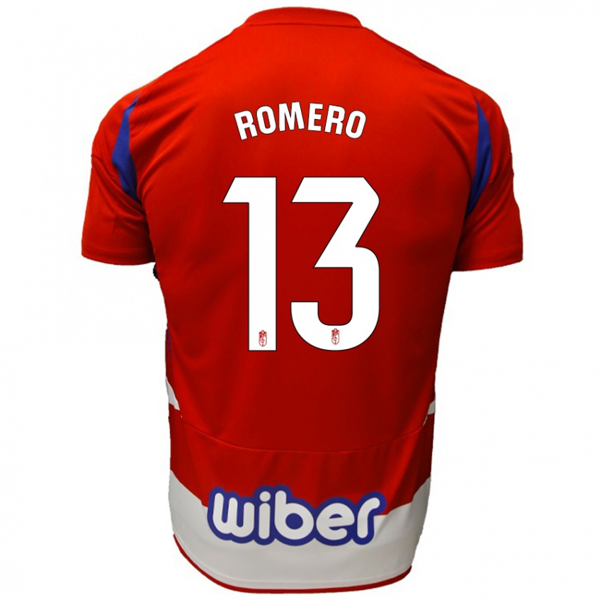 Niño Camiseta Andrea Romero #13 Rojo Blanco Azul 1ª Equipación 2024/25 La Camisa Perú