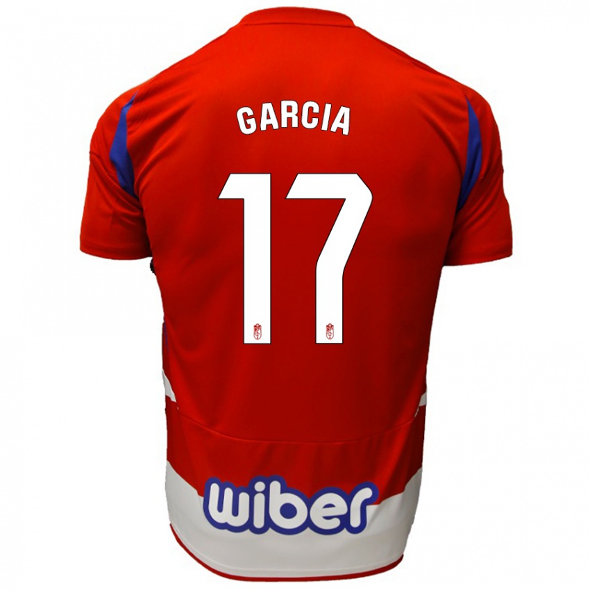 Niño Camiseta Naima García #17 Rojo Blanco Azul 1ª Equipación 2024/25 La Camisa Perú