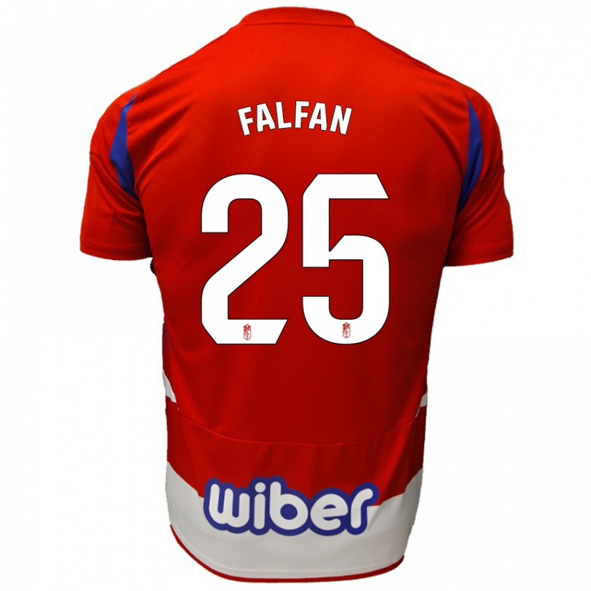 Niño Camiseta Daiana Falfán #25 Rojo Blanco Azul 1ª Equipación 2024/25 La Camisa Perú