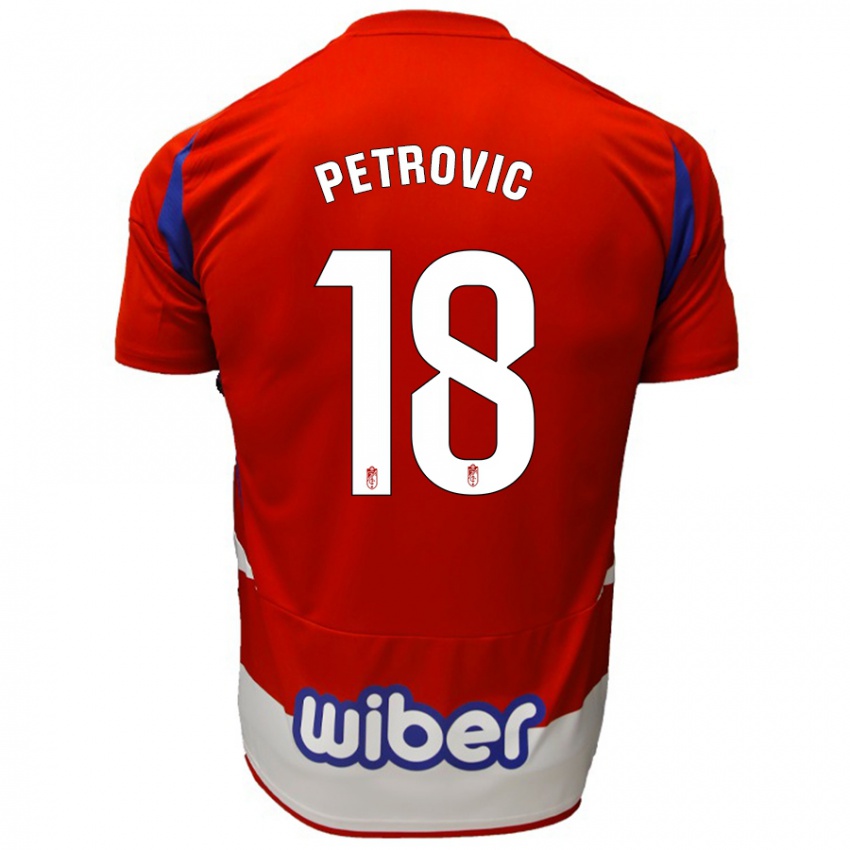 Niño Camiseta Njegos Petrovic #18 Rojo Blanco Azul 1ª Equipación 2024/25 La Camisa Perú